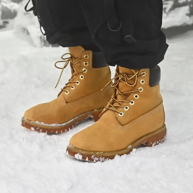 Brown Leather High Top Boots Anti-Slip Cotton Lining All Seasons